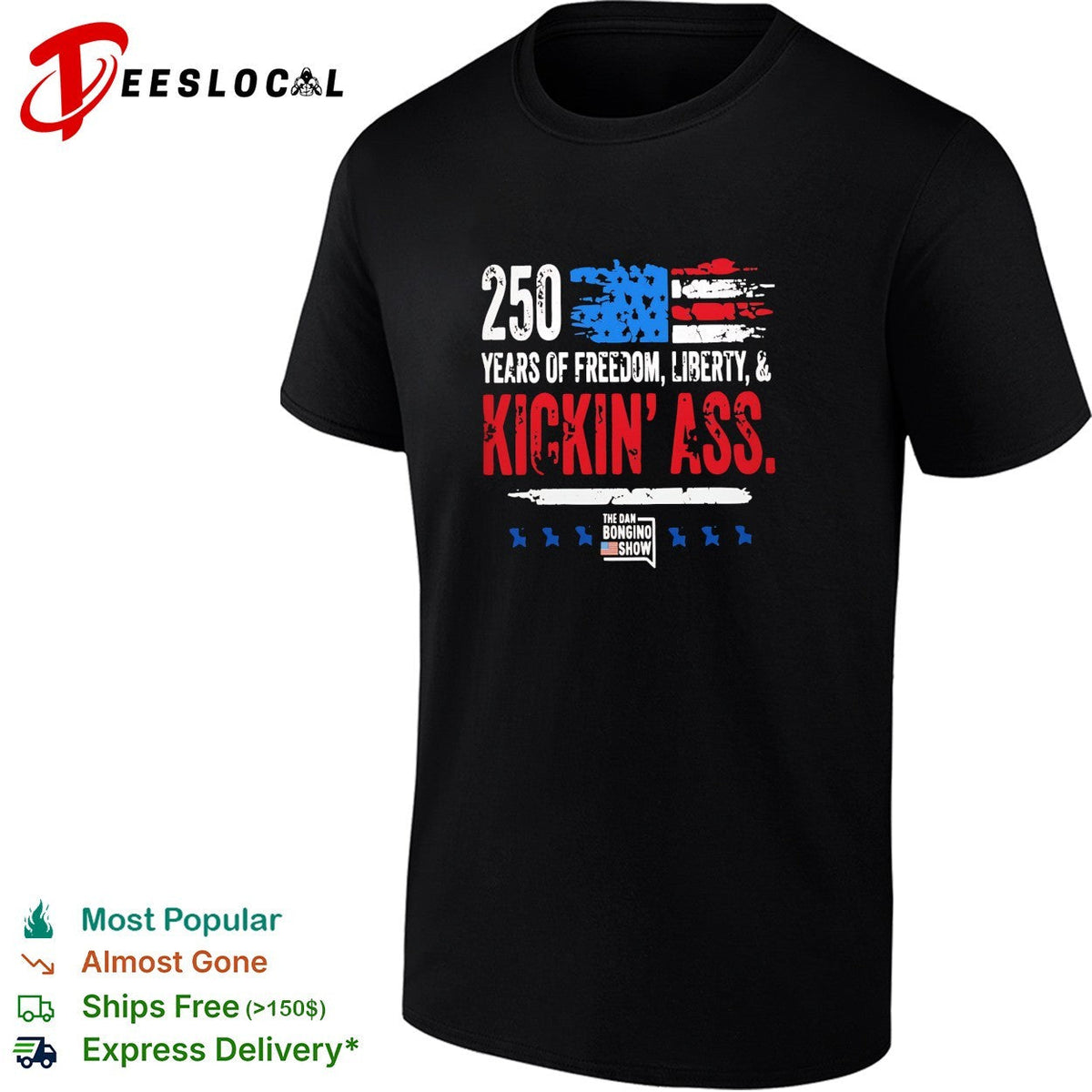 USA 250 years freedom liberty patriotic bold slogan shirt Unisex