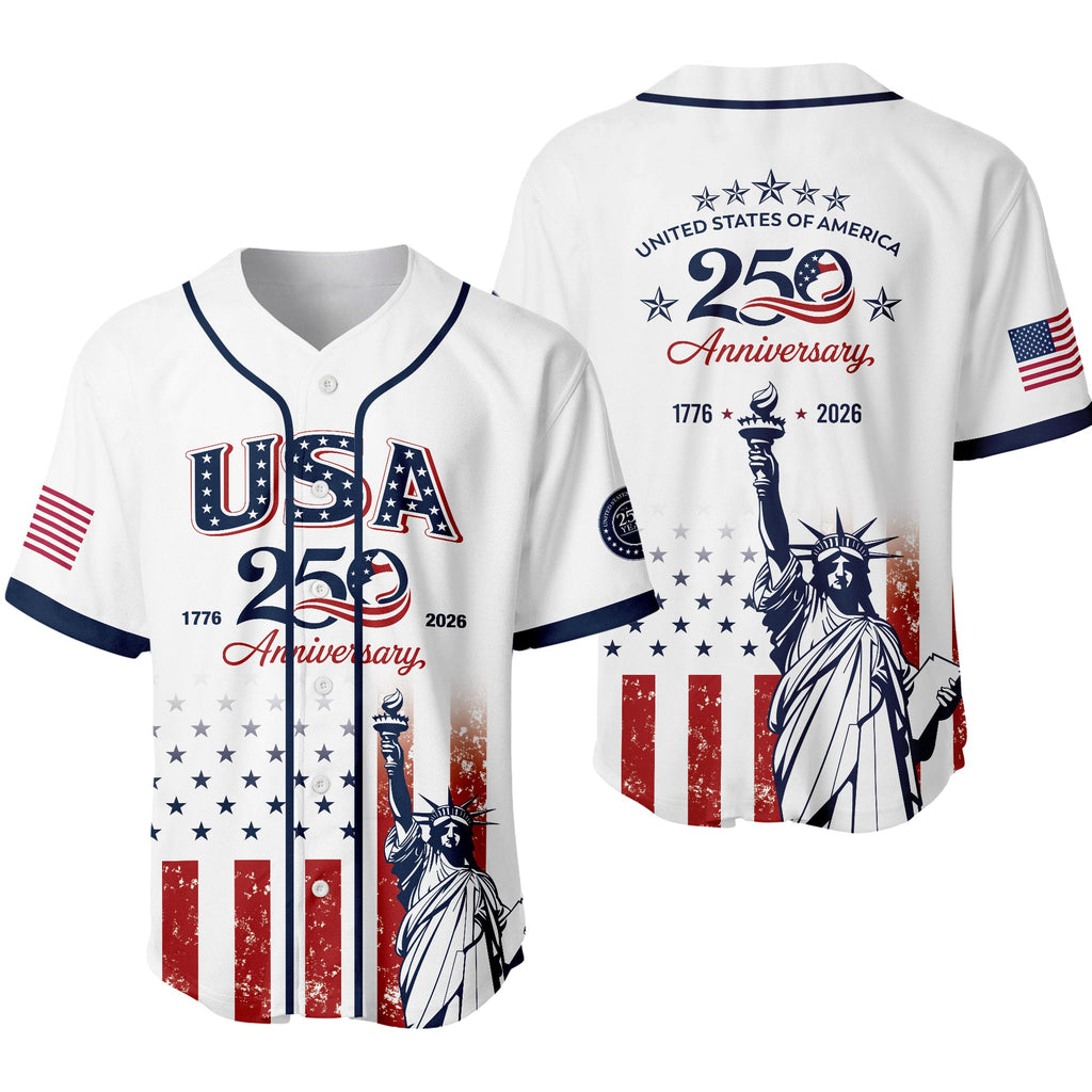 USA 250th Anniversary 1776 2026 Baseball Jersey Unisex
