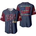 USA 250th Anniversary Baseball Jersey Unisex