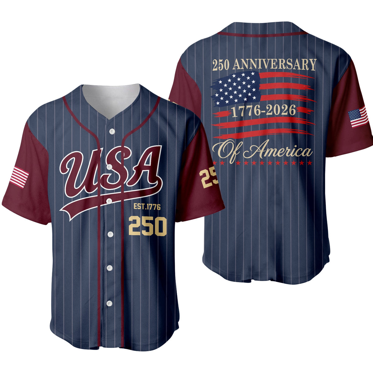 USA 250th Anniversary Baseball Jersey Unisex