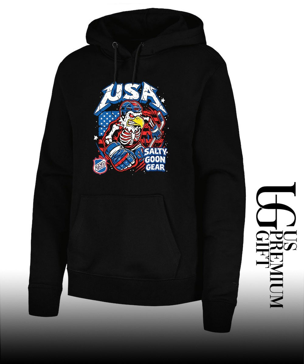 USA Hockey Skeleton Eagle Salty Goon Gear 250 shirt Unisex