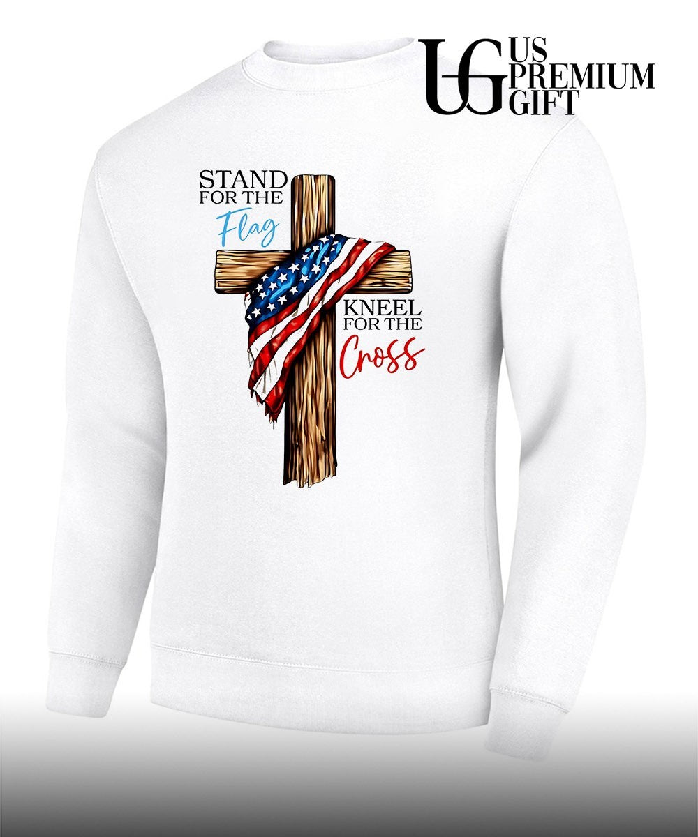 USA Patriotic Christian Stand for the Flag Kneel for the Cross shirt Unisex