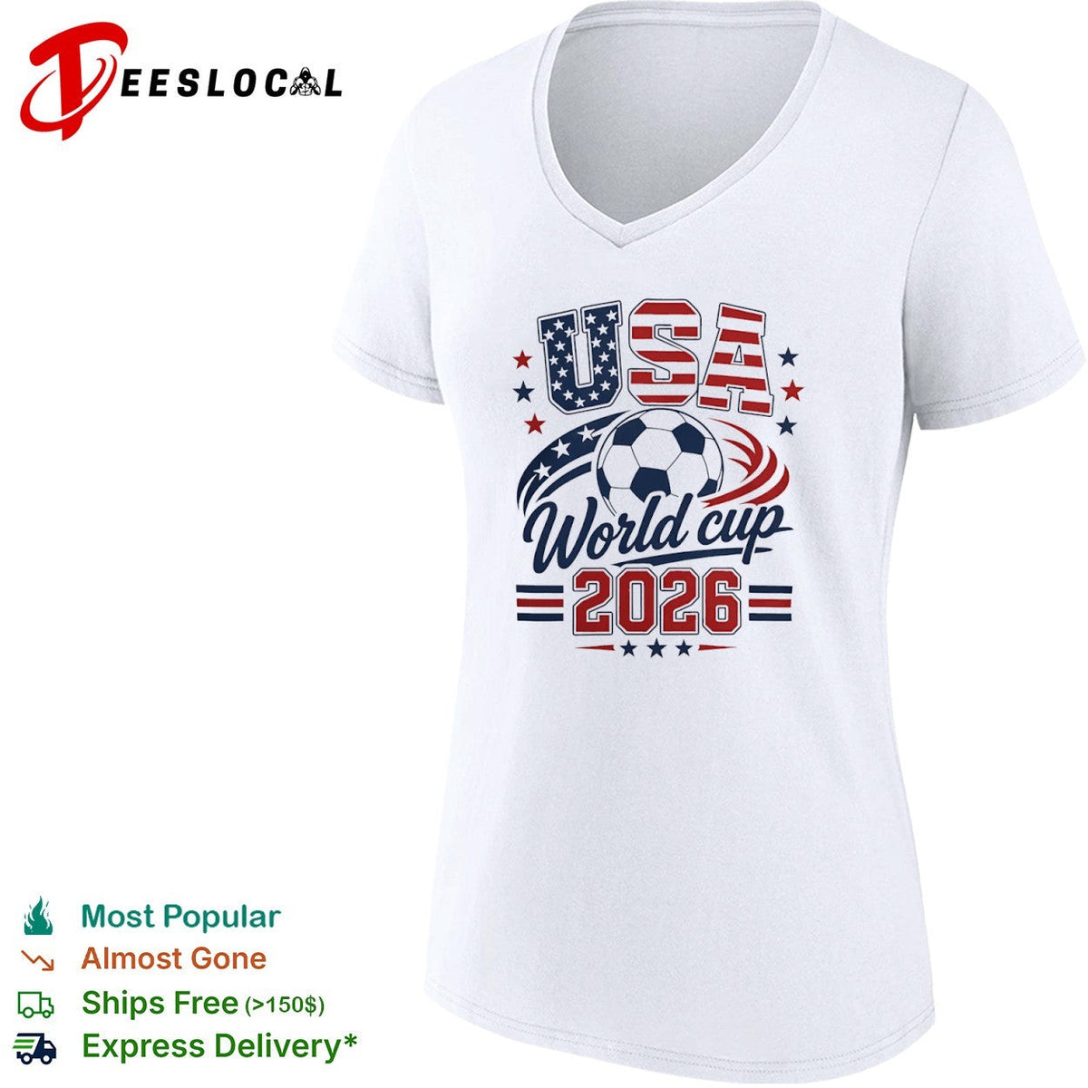 USA World cup 2026 soccer ball and national flag shirt Unisex