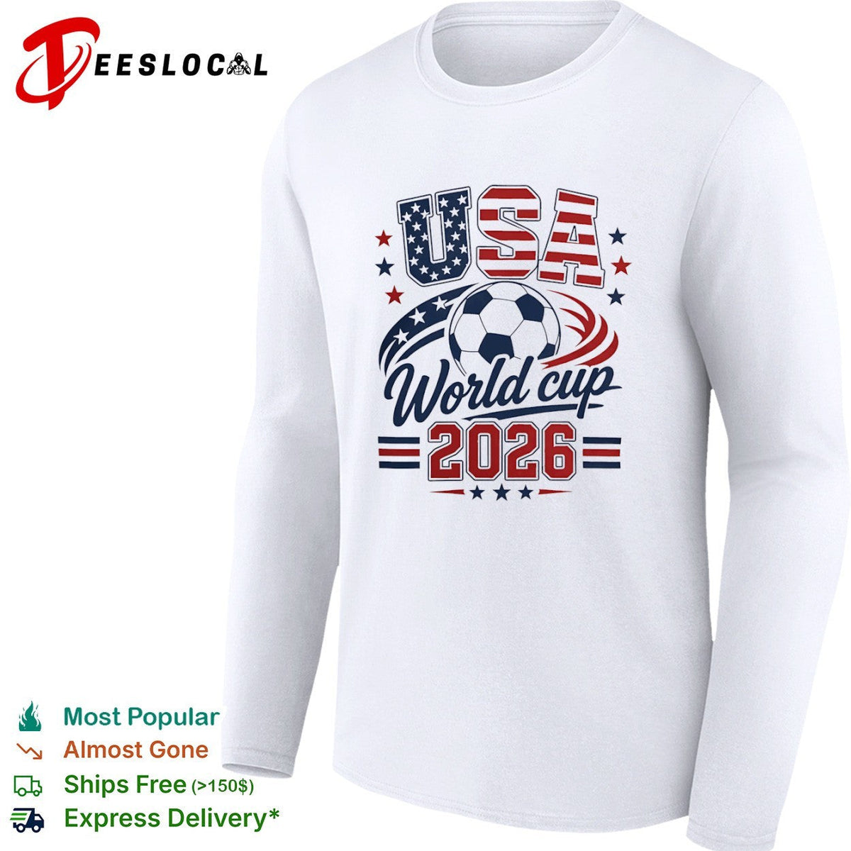 USA World cup 2026 soccer ball and national flag shirt Unisex