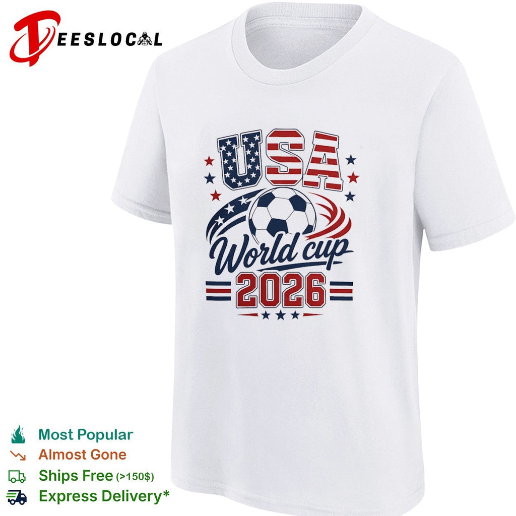 USA World cup 2026 soccer ball and national flag shirt Unisex