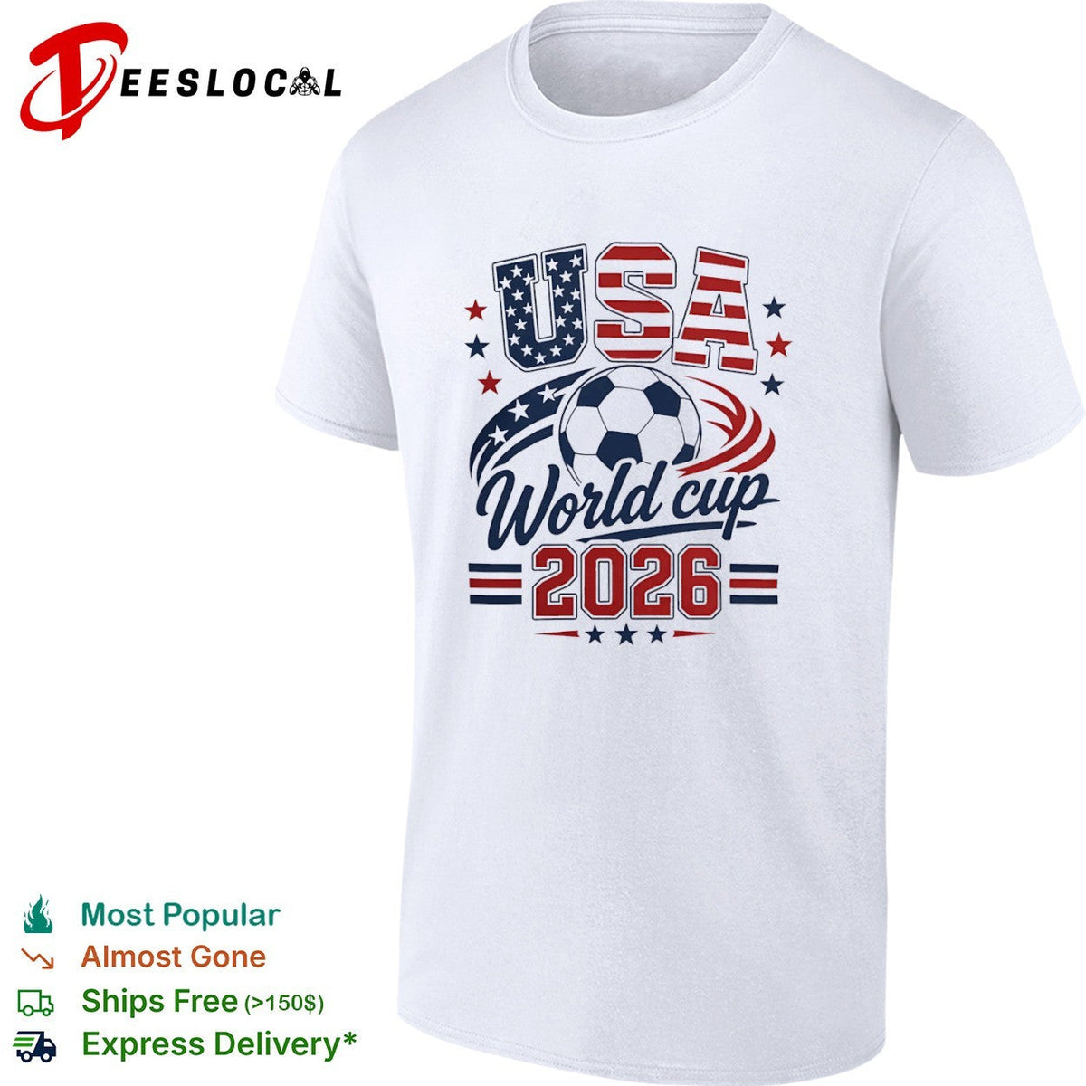 USA World cup 2026 soccer ball and national flag shirt Unisex