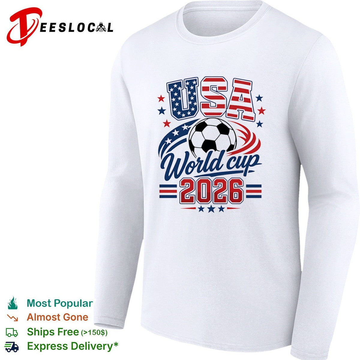 USA World cup 2026 soccer championship patriotic American flag football shirt Unisex