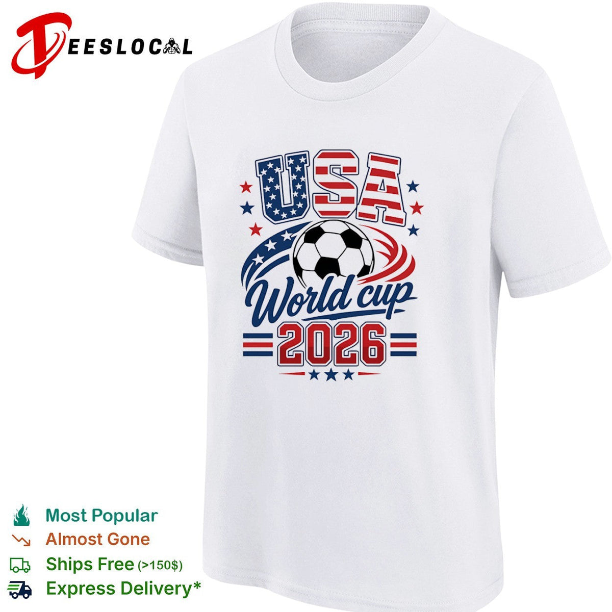 USA World cup 2026 soccer championship patriotic American flag football shirt Unisex