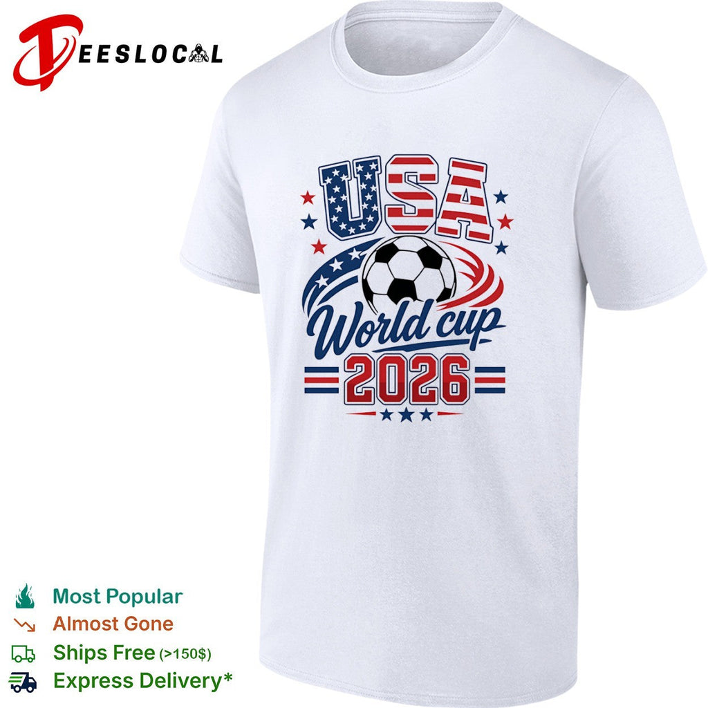 USA World cup 2026 soccer championship patriotic American flag football shirt Unisex