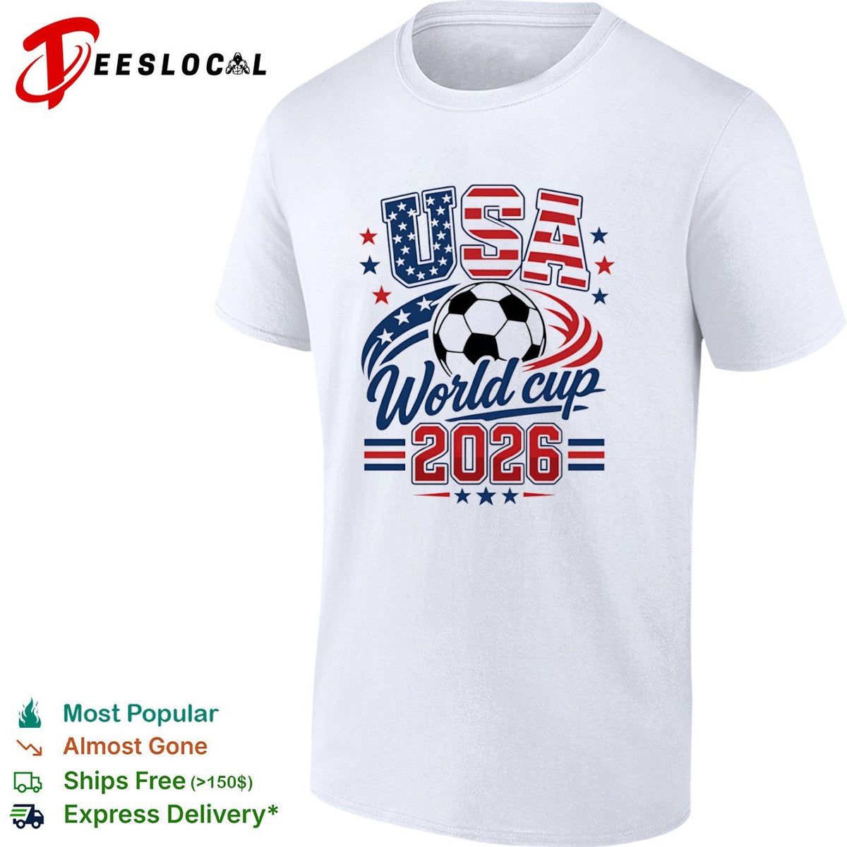 USA World cup 2026 soccer championship patriotic American flag football shirt Unisex