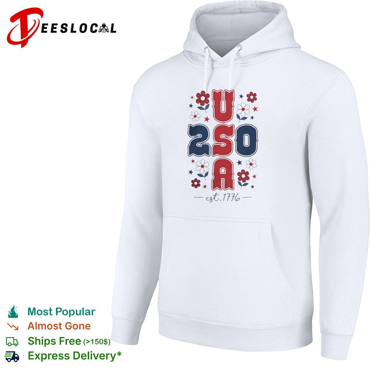 USA floral stars 250 est 1776 shirt Unisex