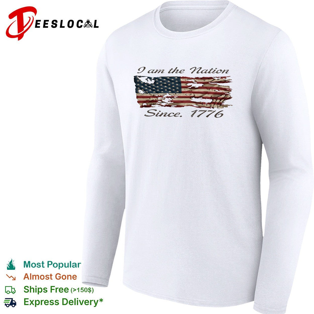 USA patriotic tattered flag I am the nation since 1776 shirt Unisex
