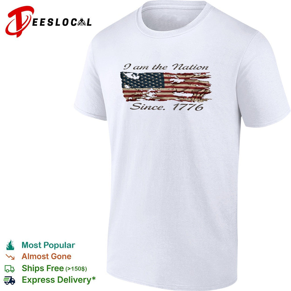 USA patriotic tattered flag I am the nation since 1776 shirt Unisex