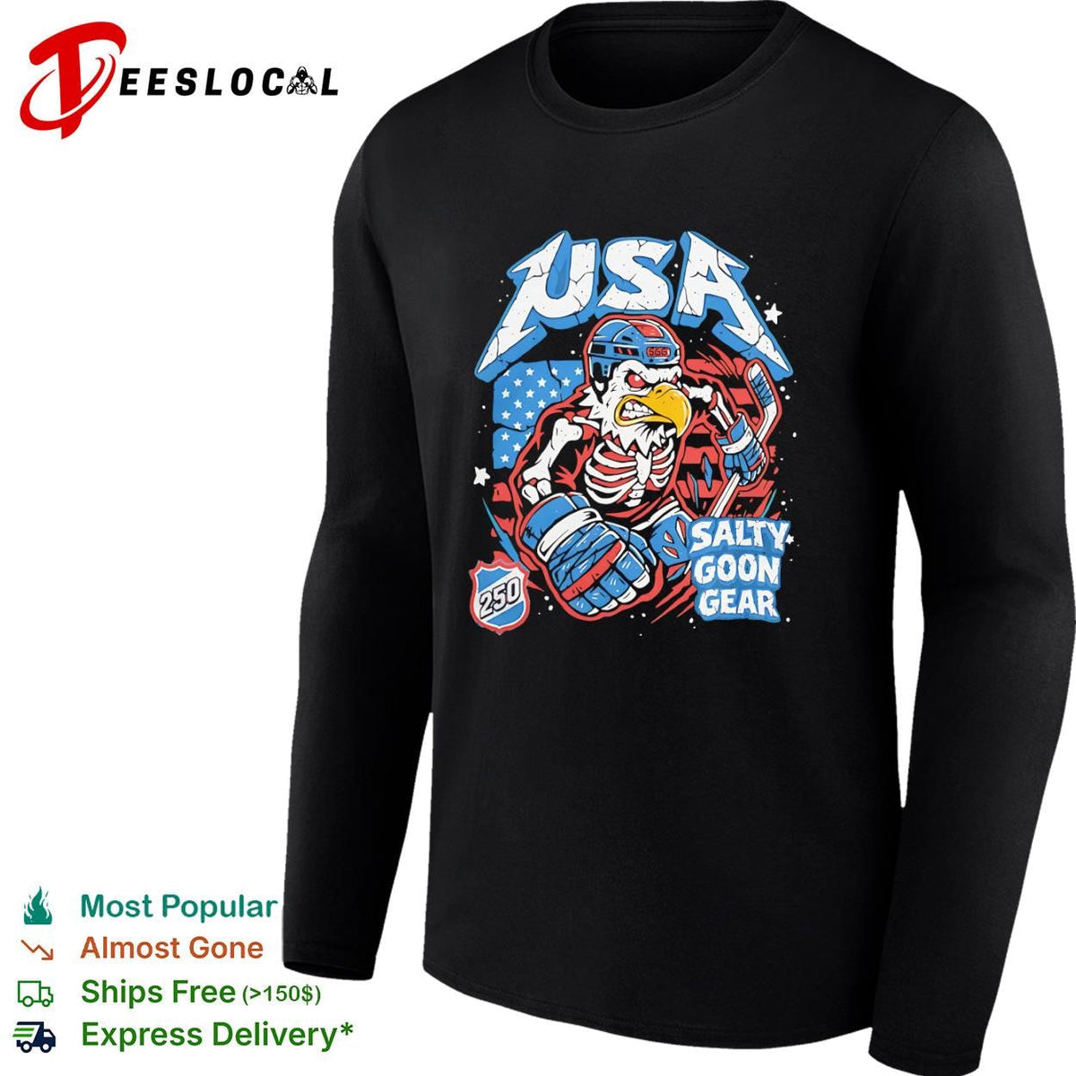USA skeleton eagle 250 salty goon gear shirt Unisex