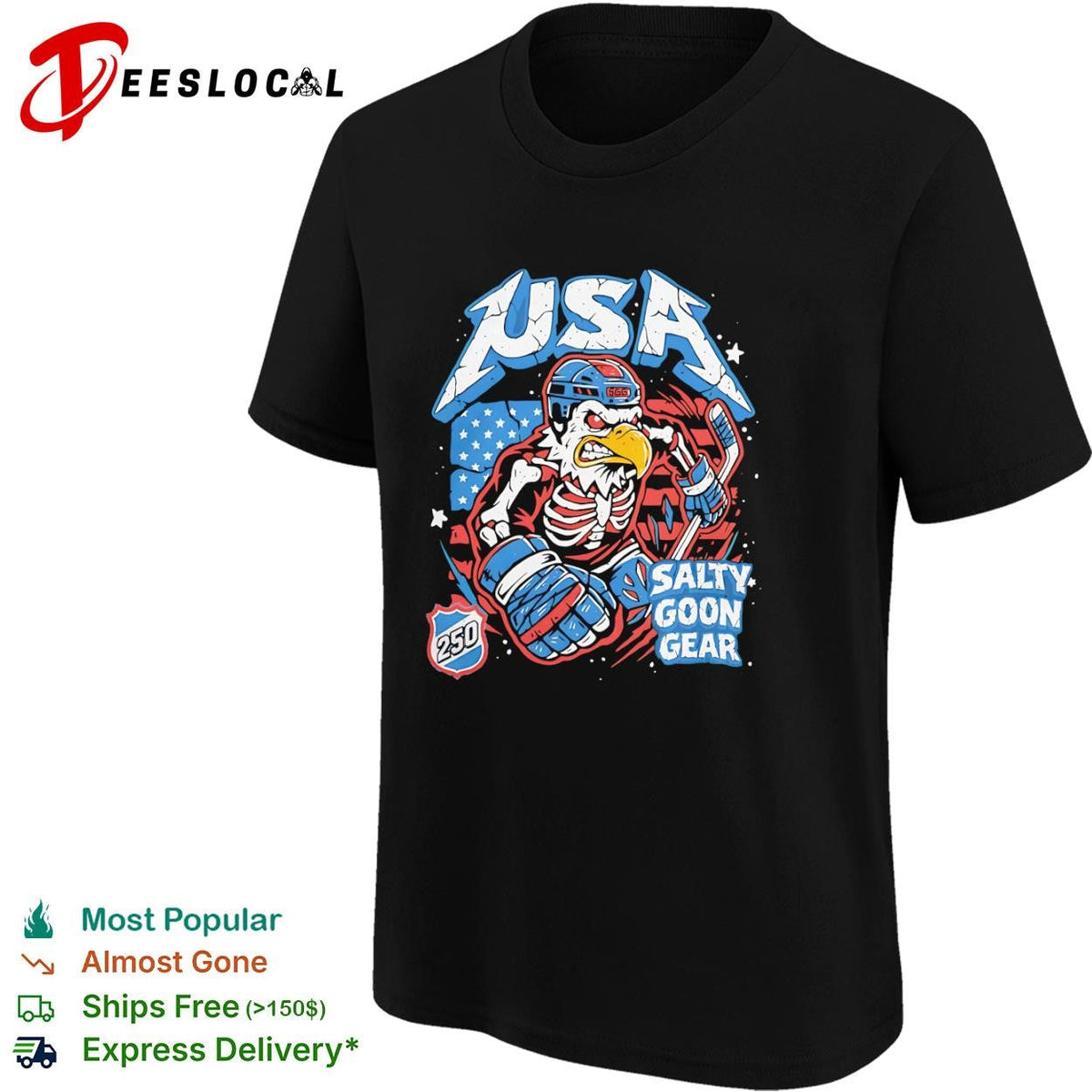 USA skeleton eagle 250 salty goon gear shirt Unisex