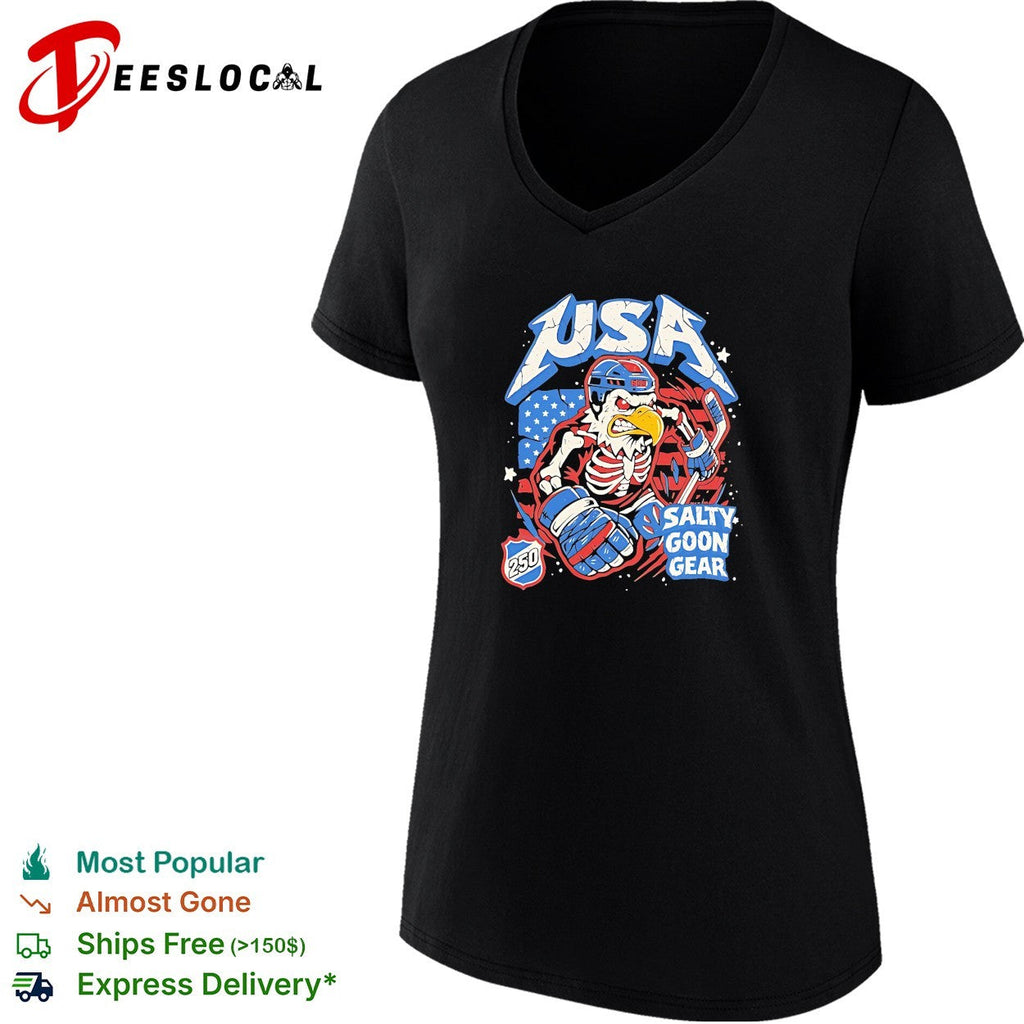 USA skeleton eagle 250 salty goon gear vintage shirt Unisex