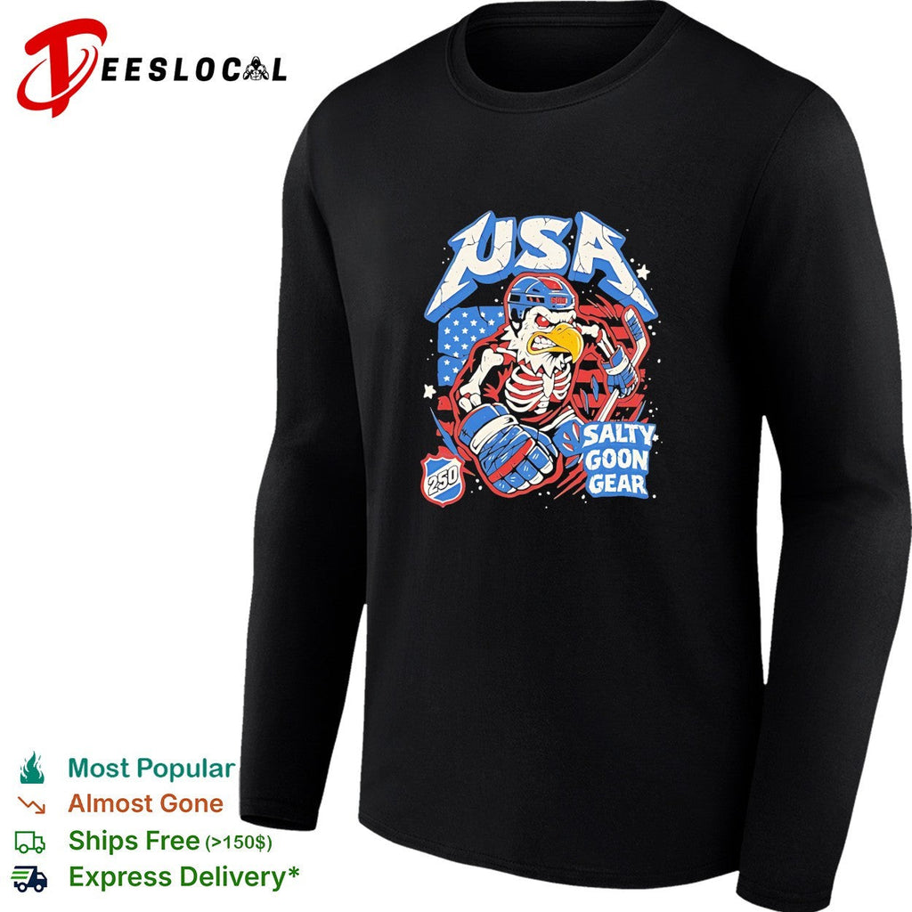 USA skeleton eagle 250 salty goon gear vintage shirt Unisex