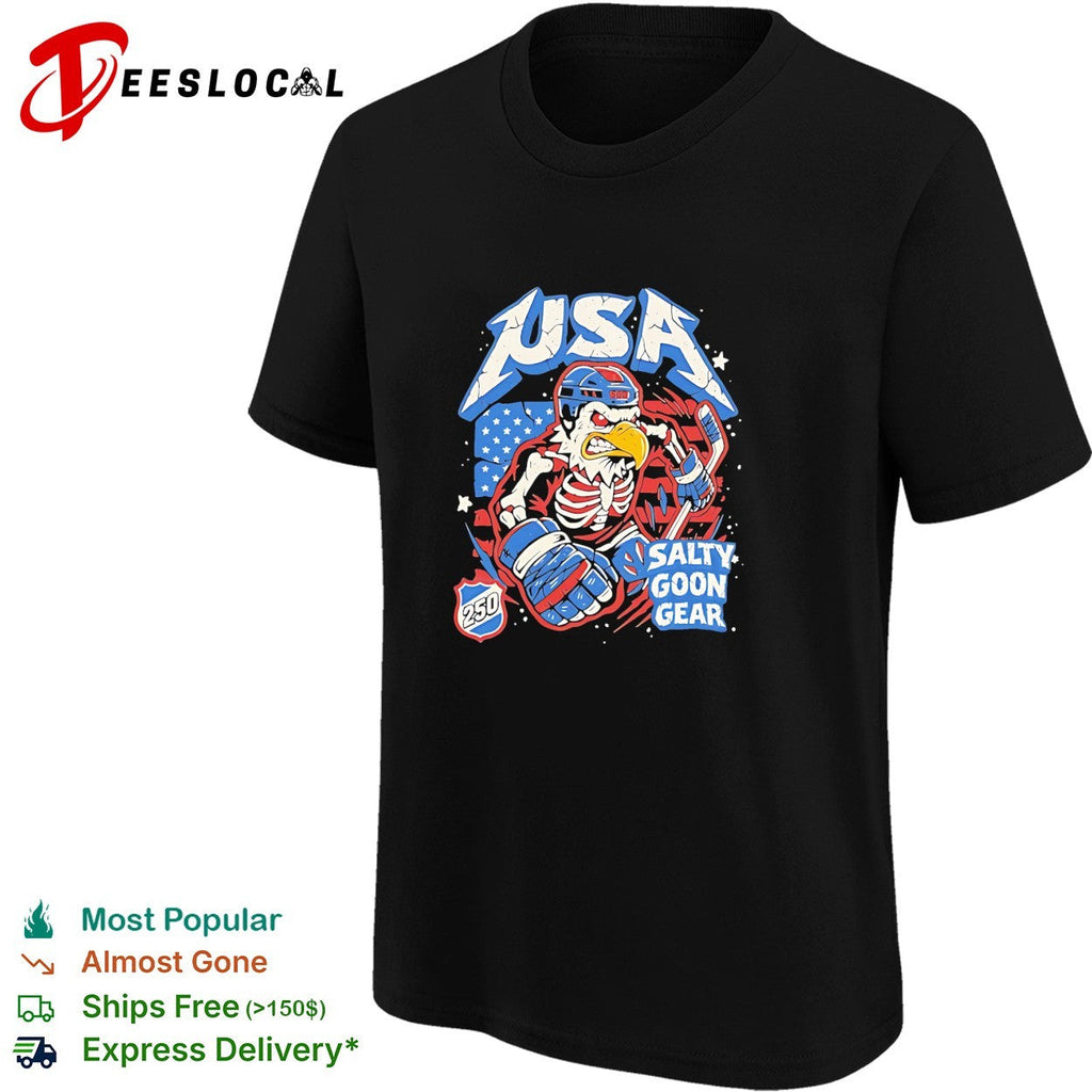 USA skeleton eagle 250 salty goon gear vintage shirt Unisex