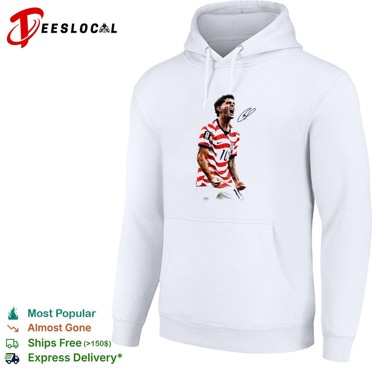 USA soccer national team player number 10 celebration triumphant action portrait shirt Unisex