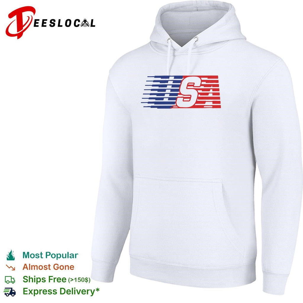 USA speed stripe patriotic logo graphic shirt Unisex
