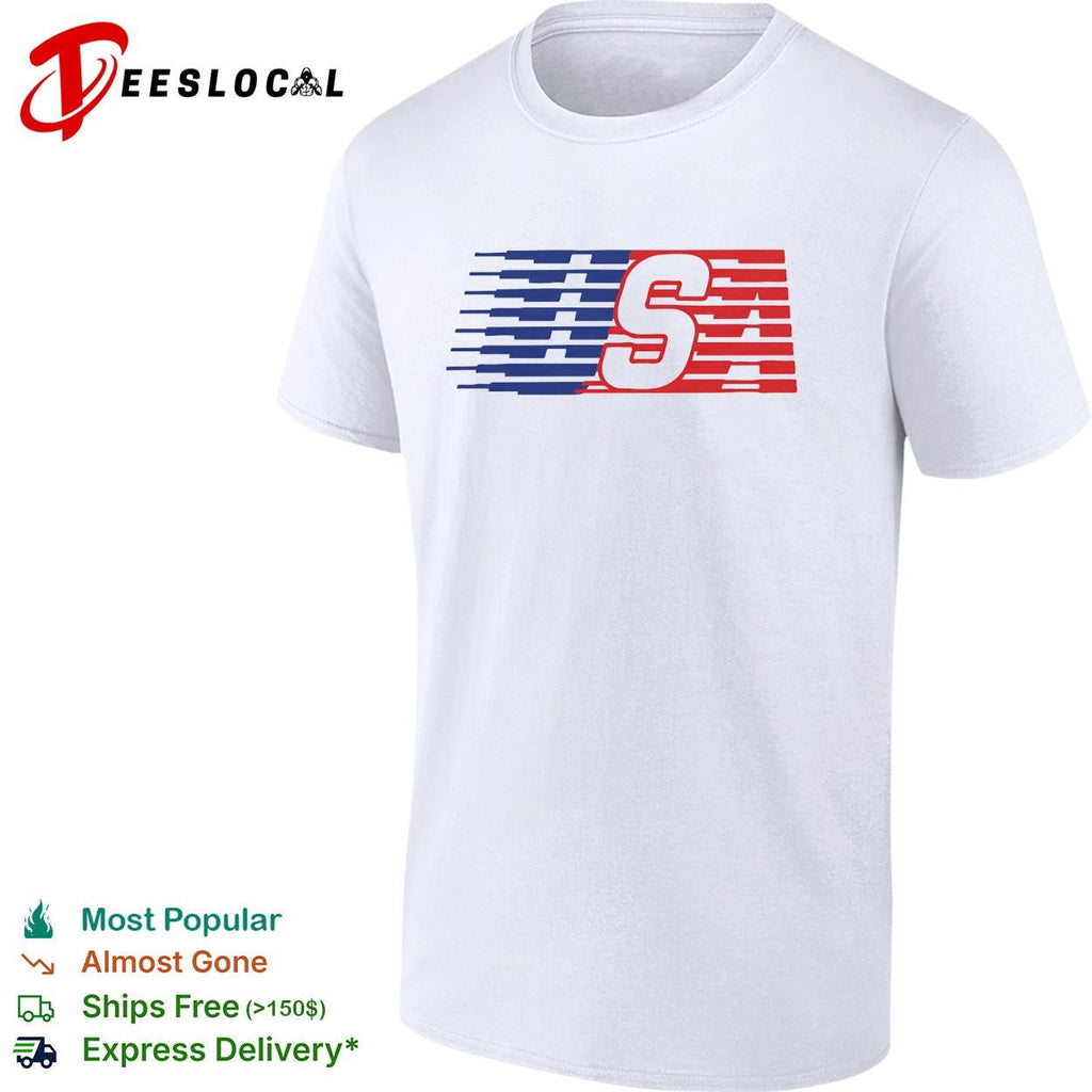 USA speed stripe patriotic logo graphic shirt Unisex