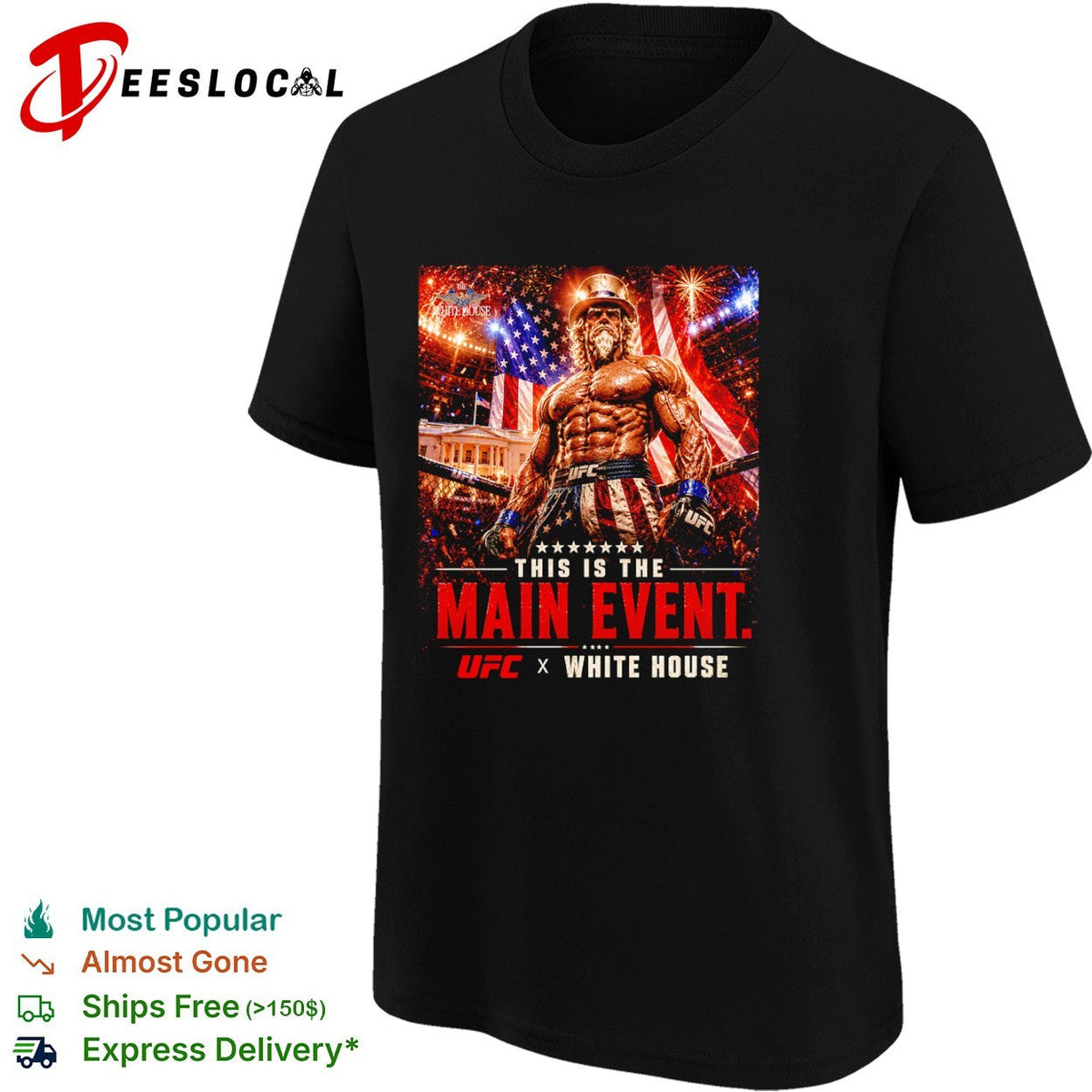 Uncle Sam UFC White House This is the Main Event USA Flag shirt Unisex