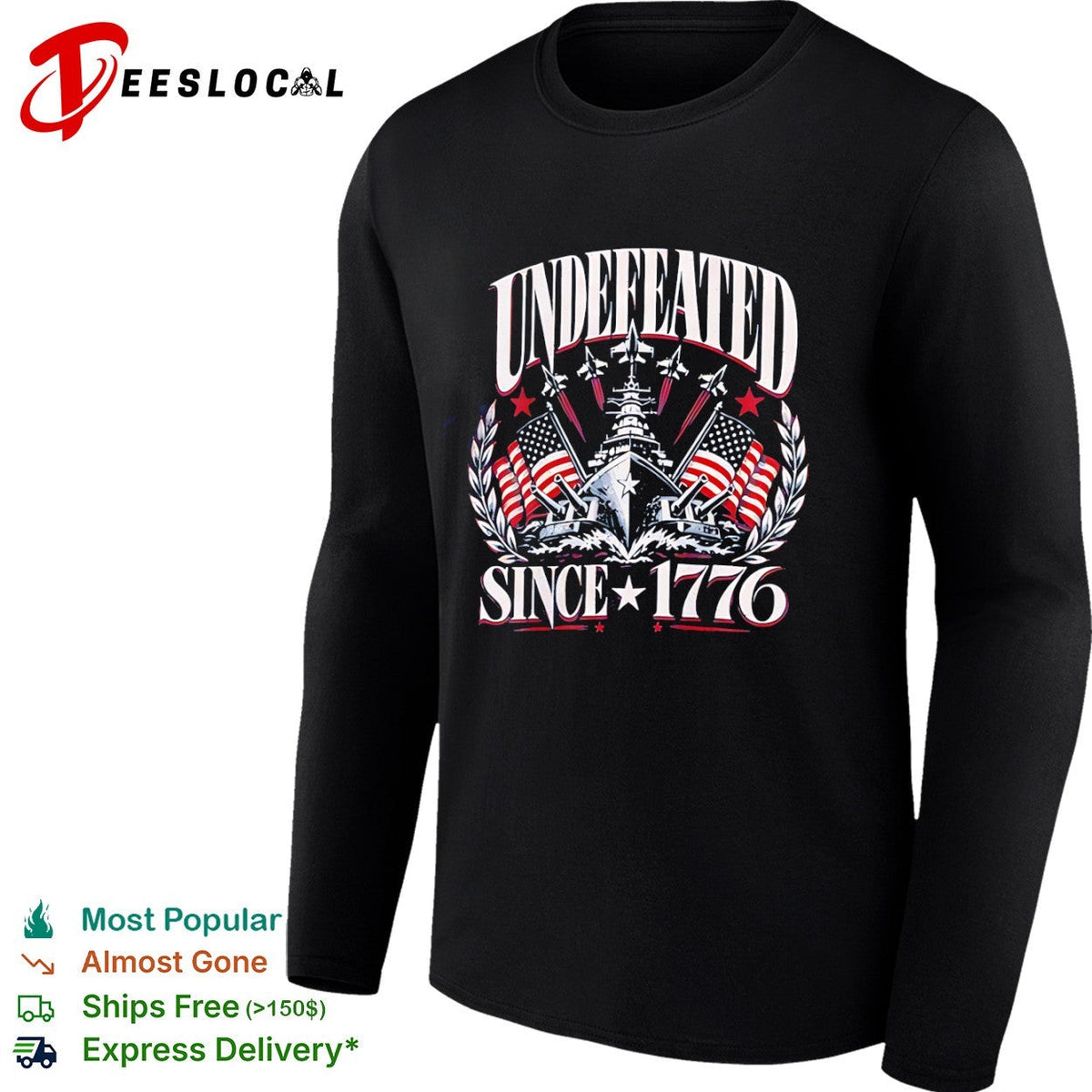 Undefeated Since 1776 American Flag shirt Unisex