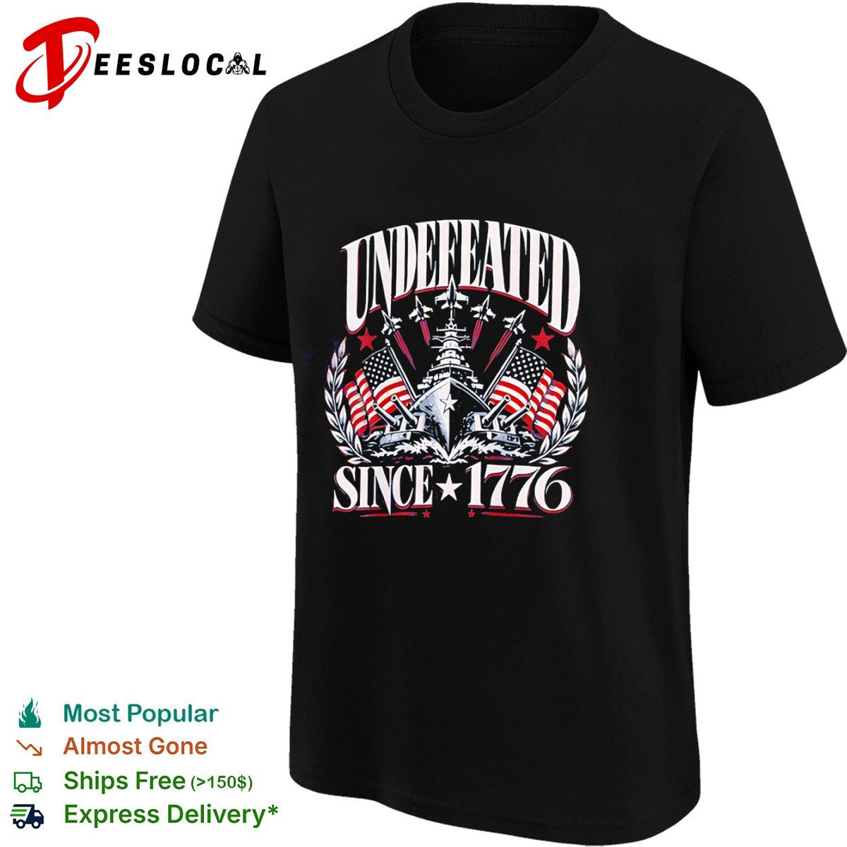 Undefeated Since 1776 American Flag shirt Unisex