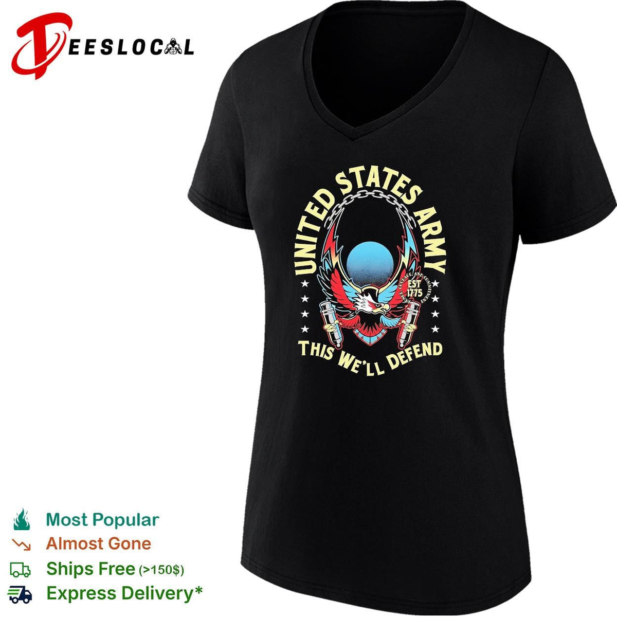 United States Army this well defend eagle est 1775 bold dark shirt Unisex
