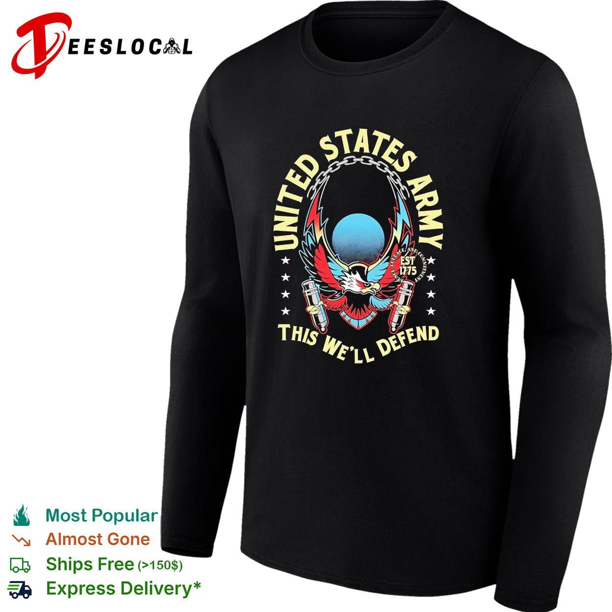 United States Army this well defend eagle est 1775 bold dark shirt Unisex