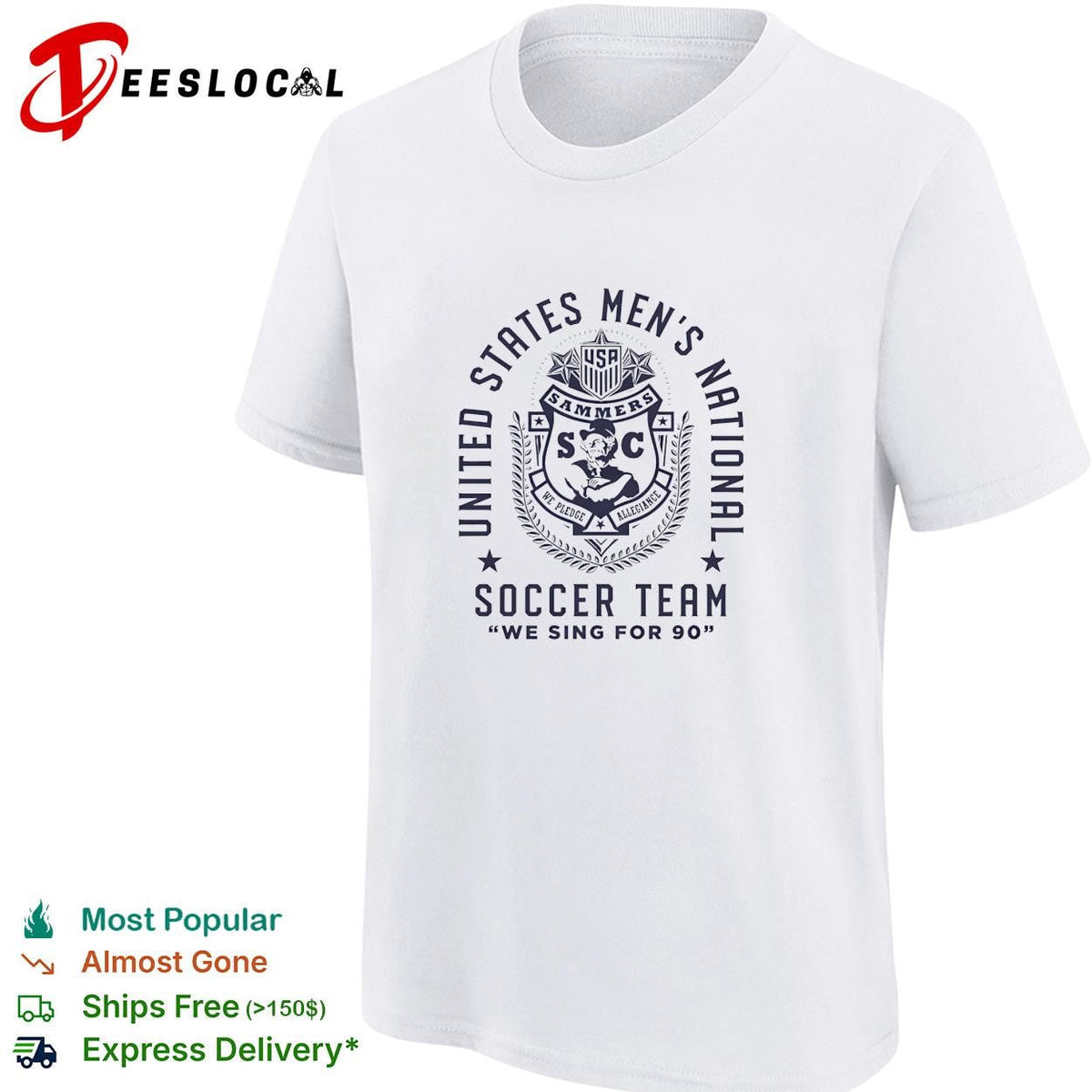 United States Men’s National Soccer Team Sammers we sing for 90 shirt Unisex