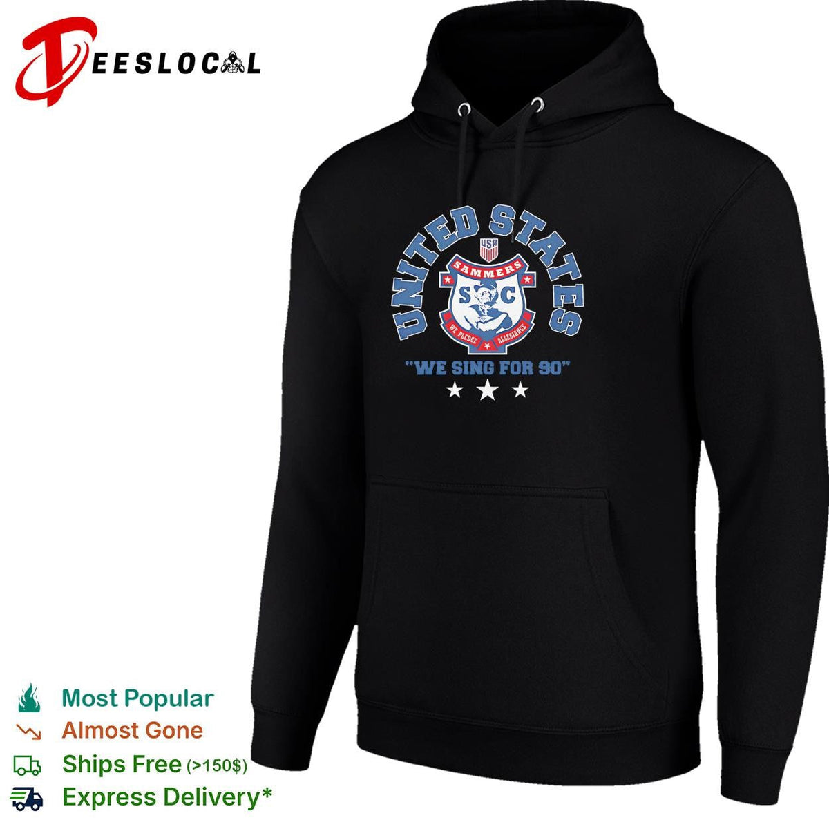 United States Sammers we sing for 90 soccer fan graphic shirt Unisex