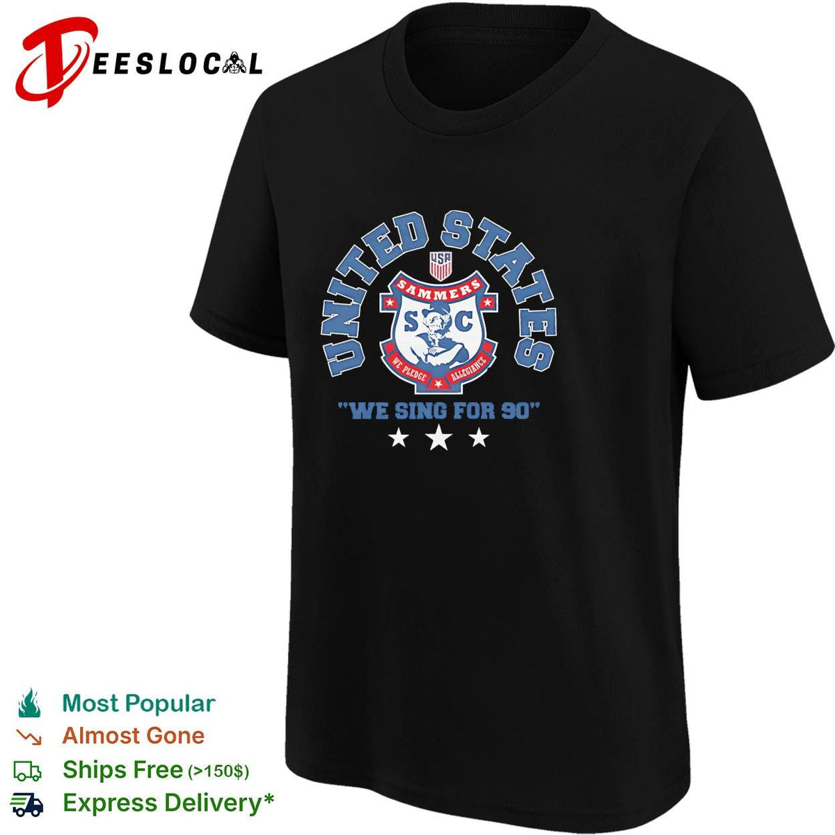 United States Sammers we sing for 90 soccer fan graphic shirt Unisex