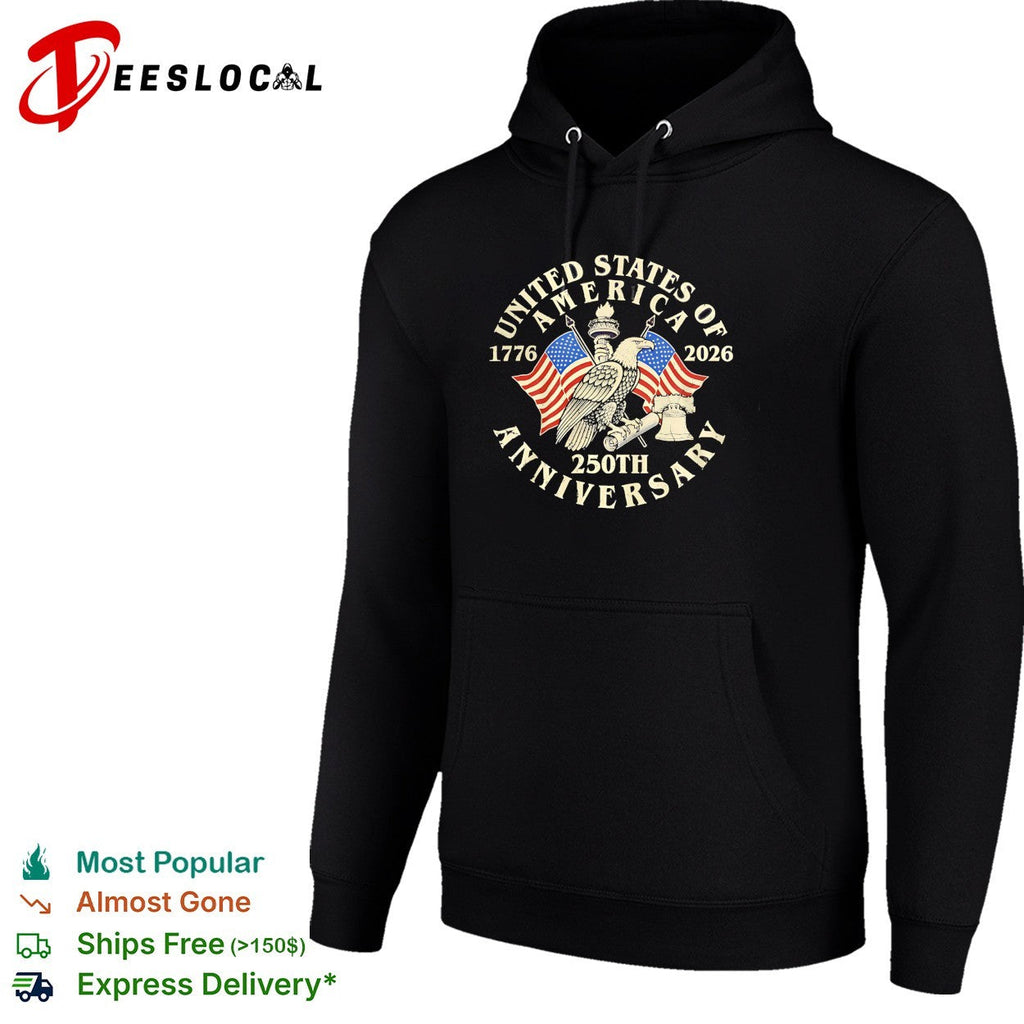 United States of America 1776 2026 250th Anniversary eagle flag bell shirt Unisex