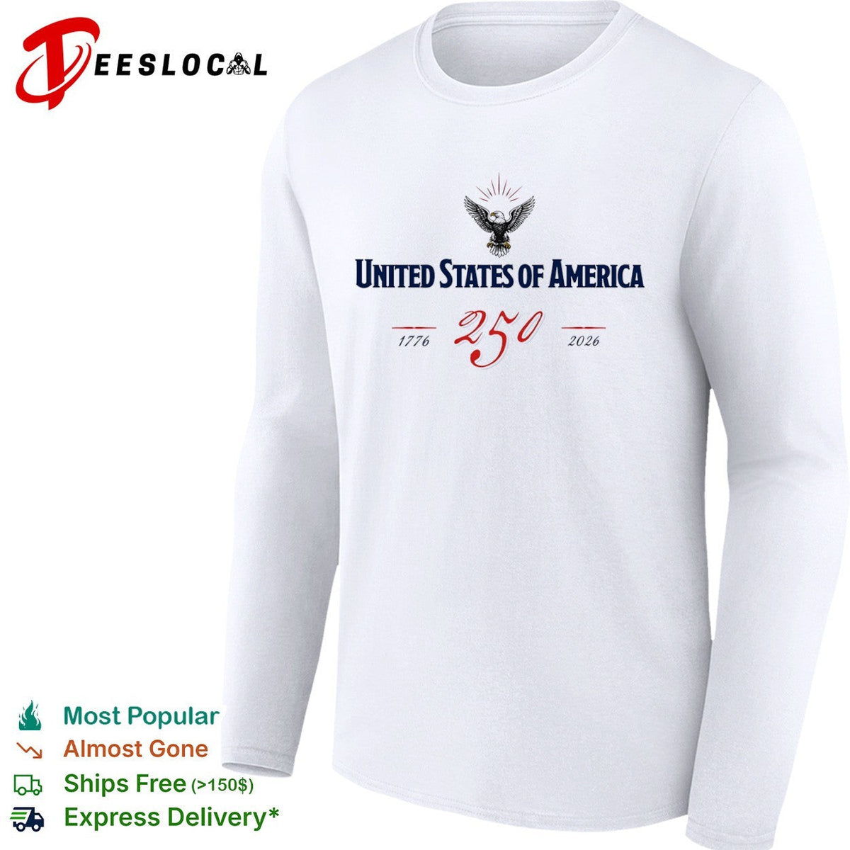 United States of America 250 1776 2026 Eagle Logo Anniversary Commemorative shirt Unisex