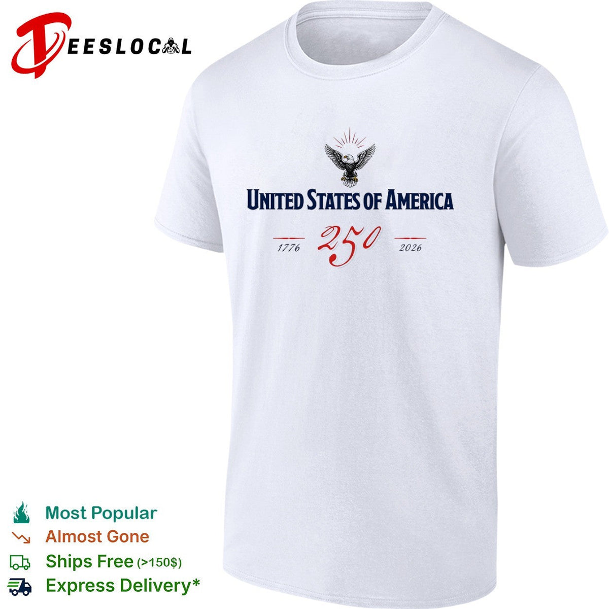 United States of America 250 1776 2026 Eagle Logo Anniversary Commemorative shirt Unisex