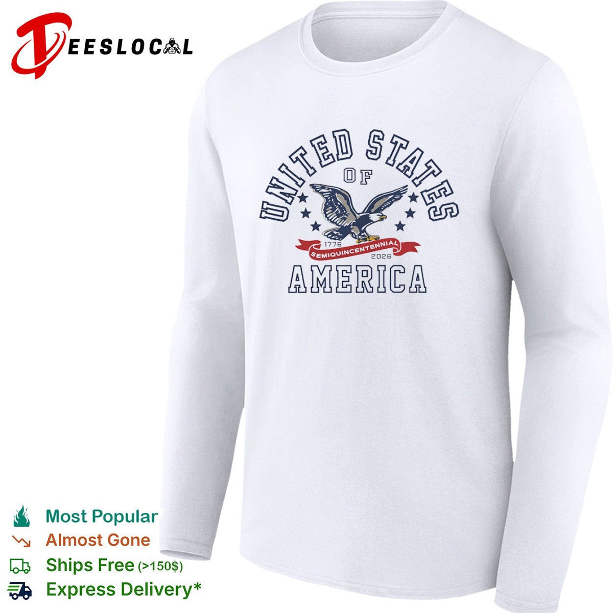 United States of America flying eagle 1776 semiquincentennial 2026 shirt Unisex