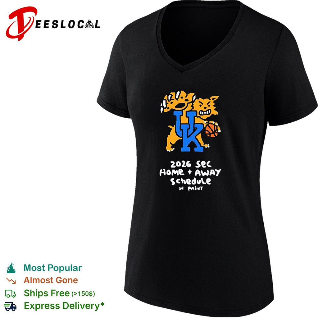 University of Kentucky 2026-27 SEC home away schedule in paint shirt Unisex