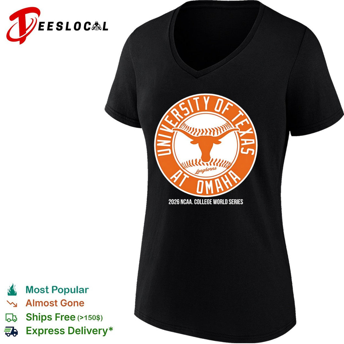 University of Texas at Omaha 2026 NCAA College World Series Longhorns Baseball shirt Unisex