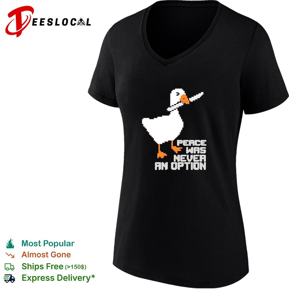 Untitled Goose Game Peace was never an option pixel art design funny meme shirt Unisex