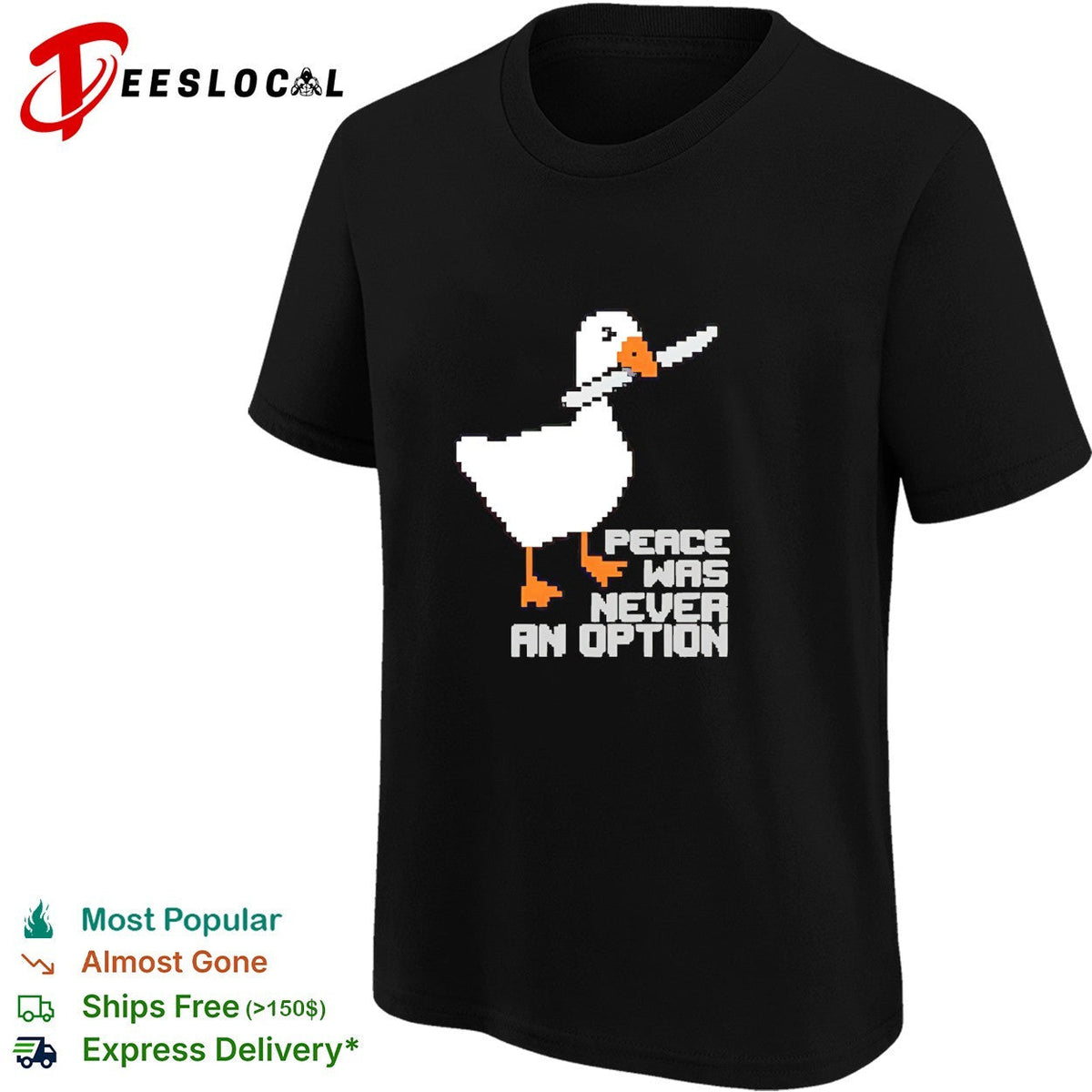 Untitled Goose Game Peace was never an option pixel art design funny meme shirt Unisex