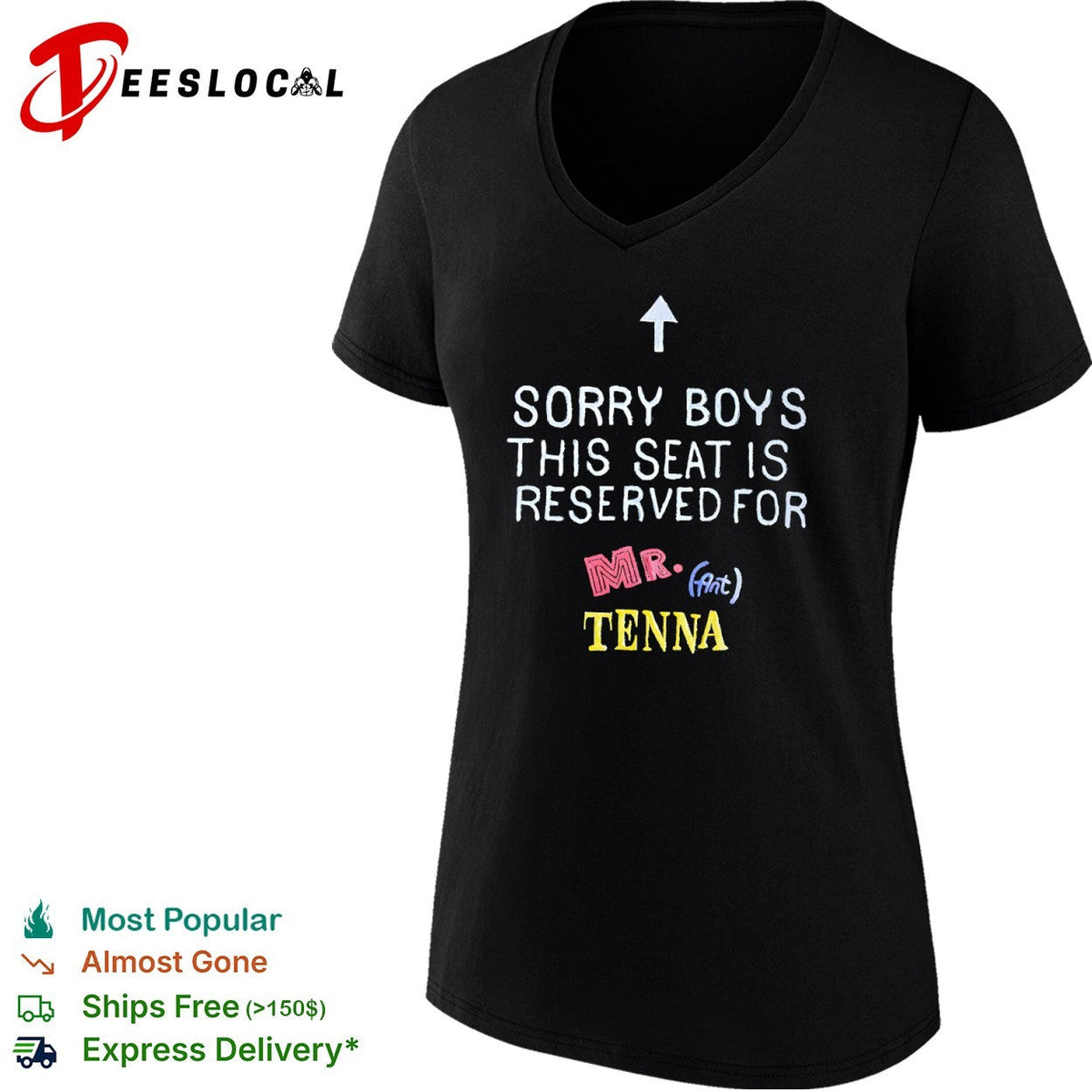 Up arrow sorry boys this seat is reserved for Mr Ant Tenna shirt Unisex