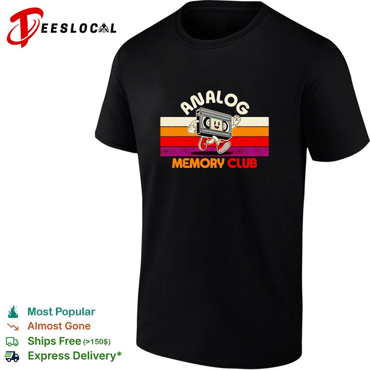 VHS tape running analog memory club shirt Unisex