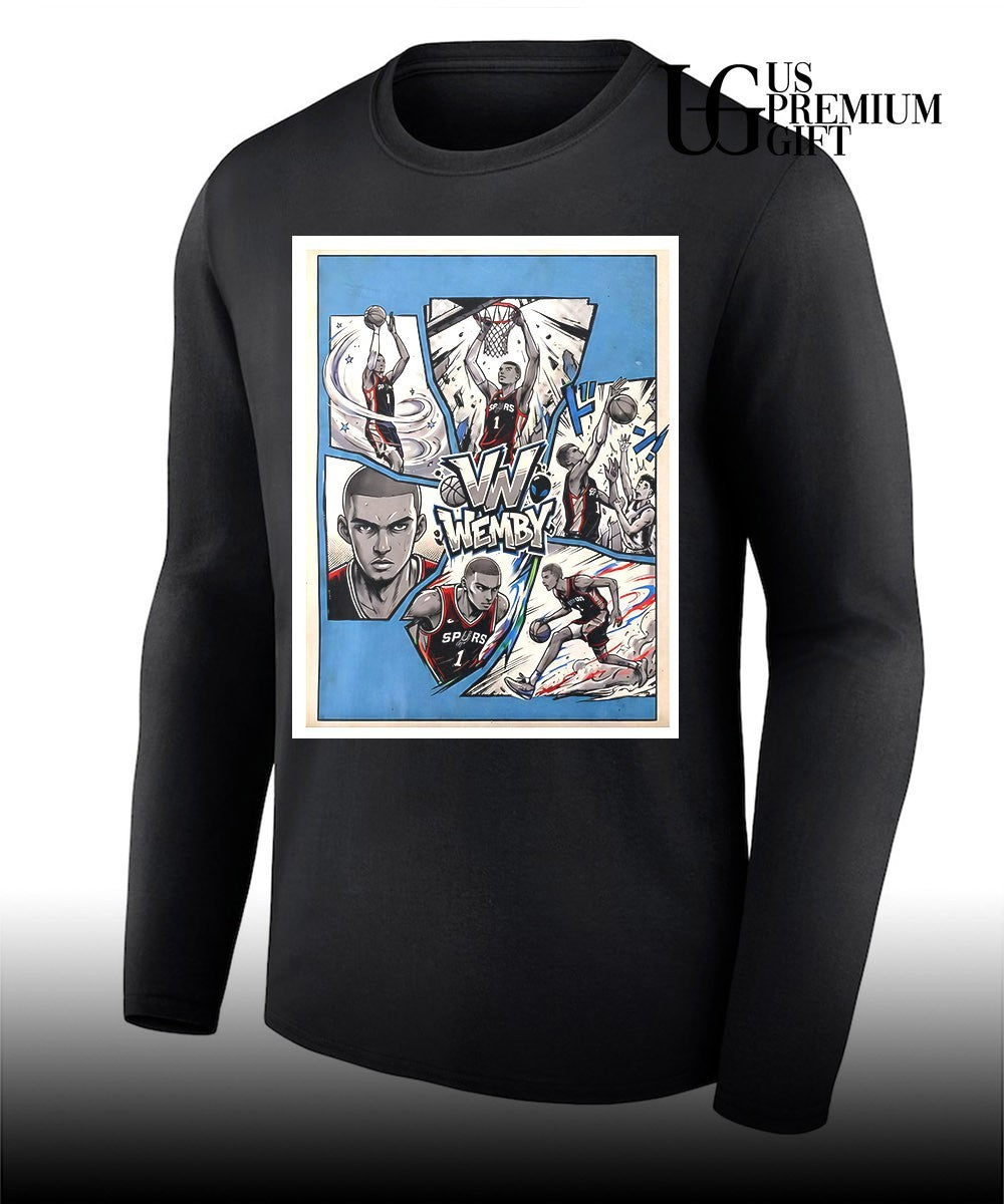 VW Wemby Victor Wembanyama San Antonio Spurs NBA Basketball cartoon shirt Unisex
