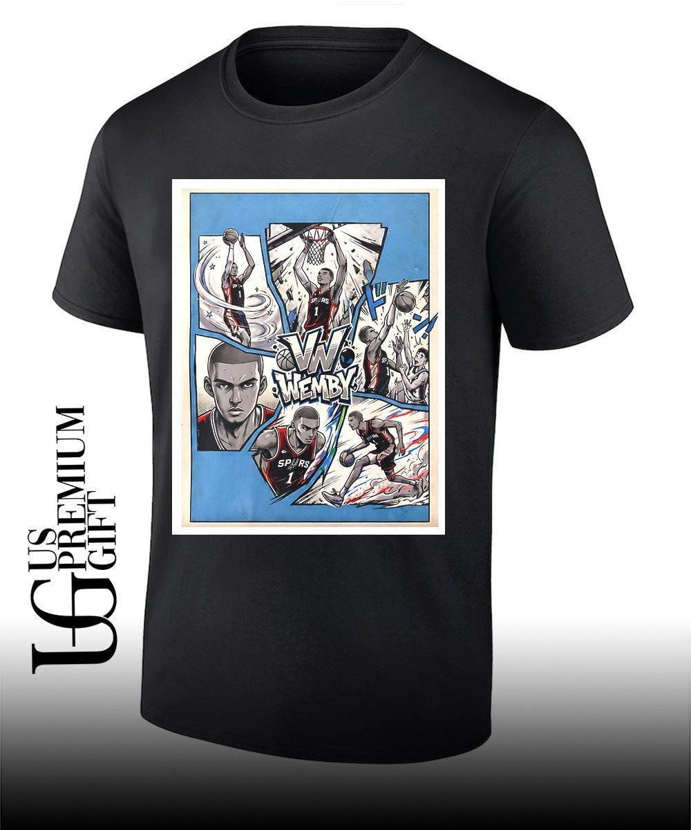 VW Wemby Victor Wembanyama San Antonio Spurs NBA Basketball cartoon shirt Unisex