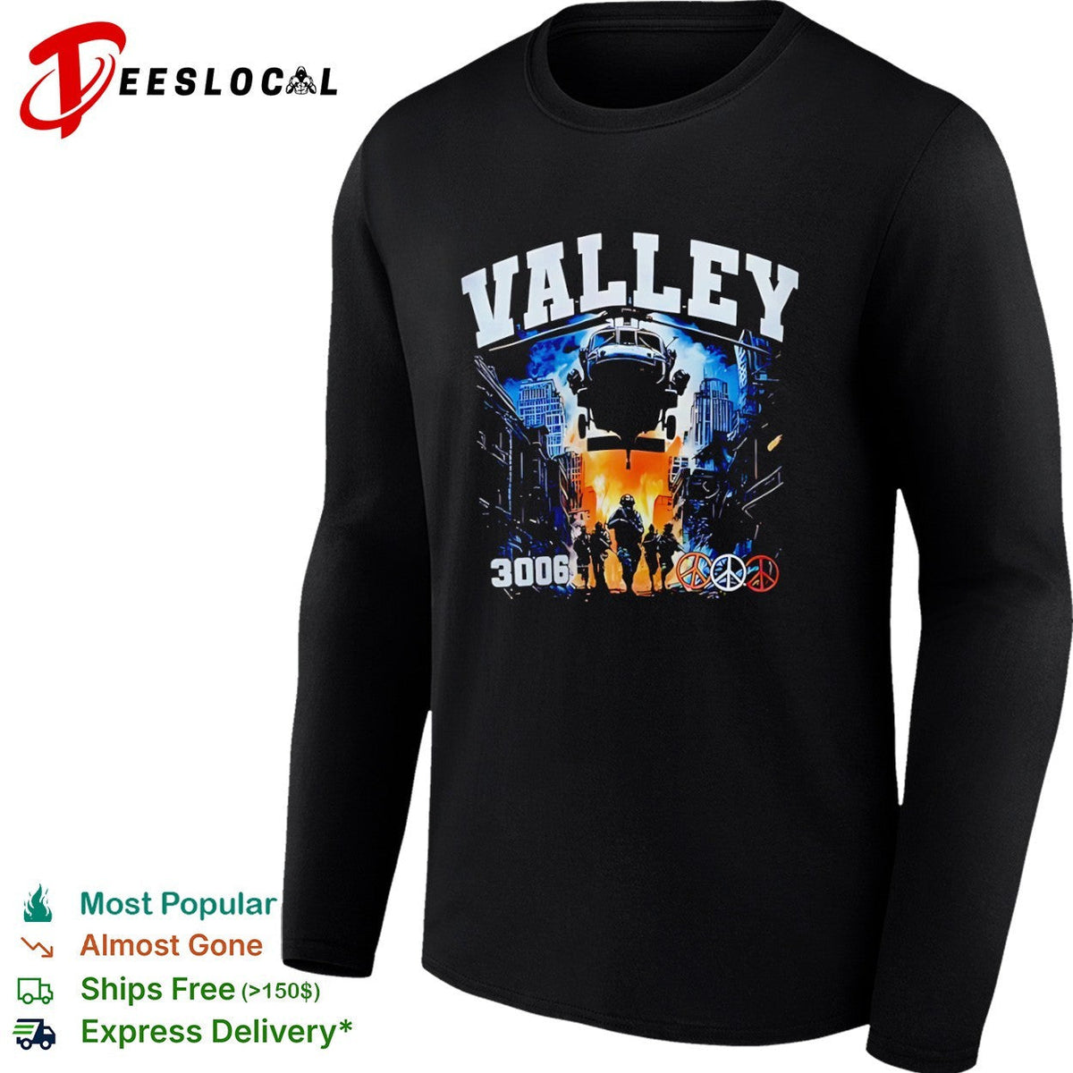 Valley 3006 peace logo shirt Unisex
