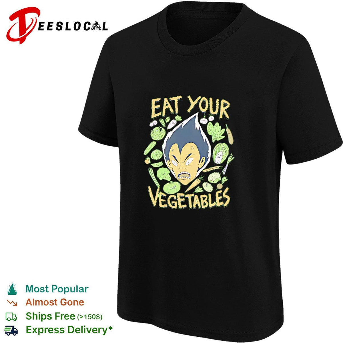 Vegeta eat your vegetables anime character food humor shirt Unisex