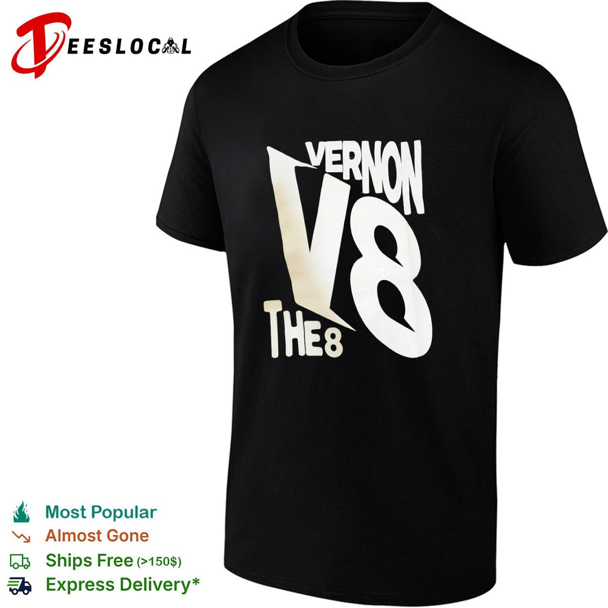 Vernon V8 the 8 Minnesota Timberwolves NBA Basketball Fan Parody Graphic shirt Unisex
