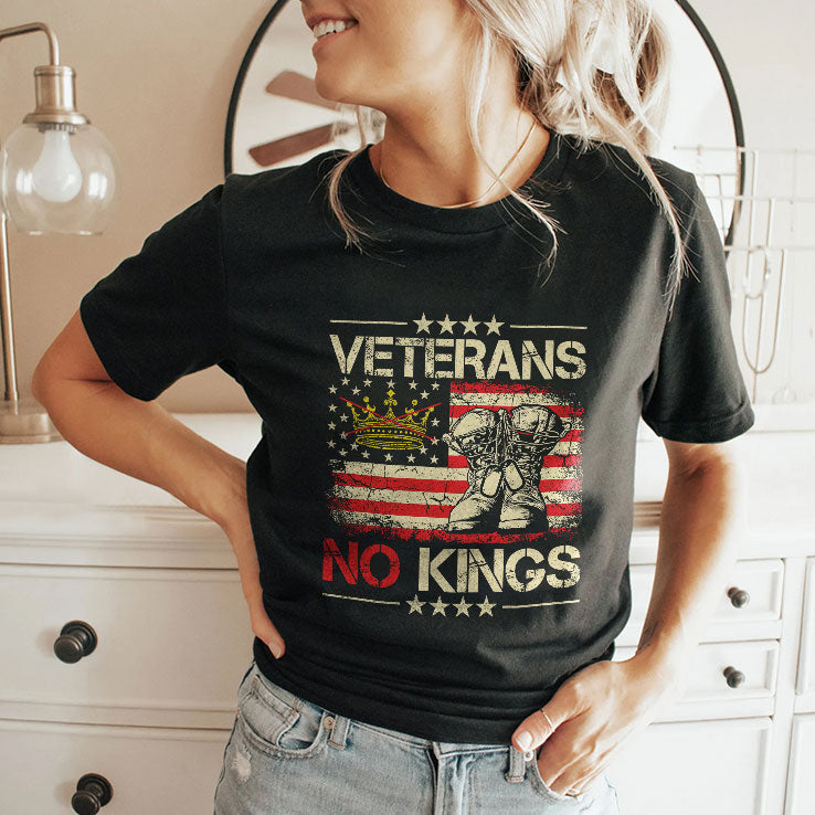Veterans No Kings Military Protest T Shirt Unisex
