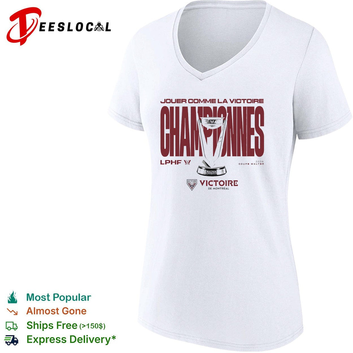 Victoire de Montreal 2026 Walter Cup Champions LPHF Jouer comme la Victoire shirt Unisex